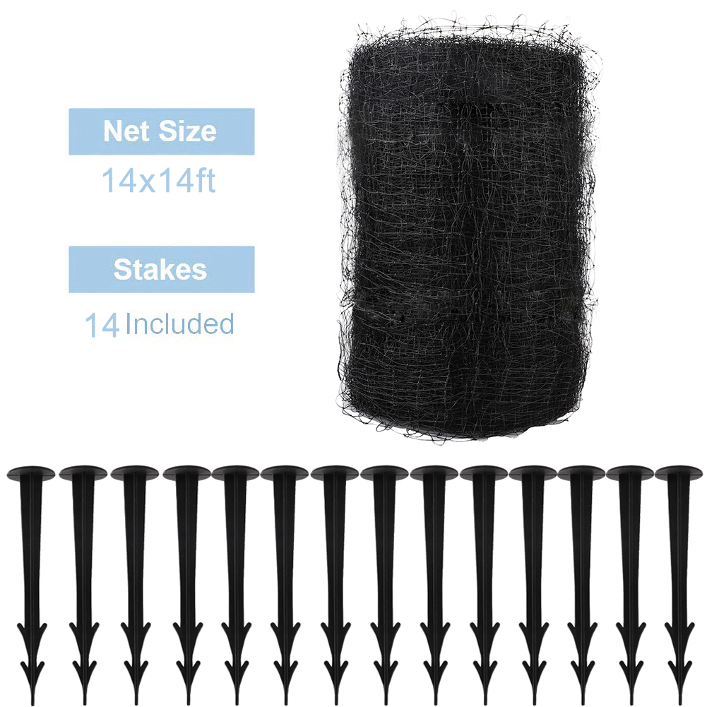 Anti Bird Net Preventing Crop Netting Mesh Garden Fruit Plant Tree Pond Protection Netting Garden Supplies with 14 Stakes - image 5 of 8
