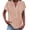 Orange, variant on SuTry Womens Notched V-Neck Short Sleeve Blouse Blue White Vertical Stripe Loose Fit Linen-Look Lightweight Breathable Casual Everyday Tunic Top