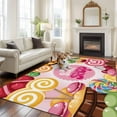 thumbnail image 3 of Area Rug for Living Room, Sweet Shop Words Non-Slip Indoor Large Carpet for Bedroom/Dining Room, Candyland Colorful Lollipop Potatoes Washable Low-Profile Rectangle Floor Runner Rugs - 5 x 7 Ft, 3 of 7