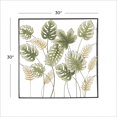 thumbnail image 4 of DecMode Green Metal Tall Cut-Out Leaf Wall Decor with Intricate Laser Cut Designs, 4 of 14