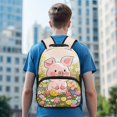 thumbnail image 5 of POLERO 17 Inches School Bag for Girls, Polyester Waterproof Large Capacity Bookbag, Pig In Floral Meadow, 5 of 9