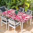 thumbnail image 2 of Valentine's Day Table Cloths for 3 Foot Rectangle Tables, Pink Romantic Love Checkered Buffalo Patio Waterproof Elastic Fitted Tablecloths, Washable Rectangular Table Cover for Camping, 2 of 8
