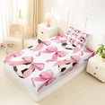 thumbnail image 4 of Erosebridal Girls Pink Bowknot Twin Sheet Sets,Dreamy Princess Style Bedding For Football Girly 3pcs, 4 of 6