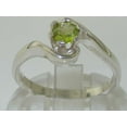 thumbnail image 4 of LBG British Made 14k White Gold Natural Peridot Womens Engagement Ring - 33 size options - Size 10.75, 4 of 5