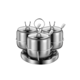 thumbnail image 1 of Stainless Steel Spice Jars with Rotating Storage Rack Lid Spoon 3 PCS, 1 of 4