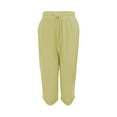 thumbnail image 5 of Yellow Womens Sweatpants Women's Fashionable and Casual Summer Elastic High Waisted Solid Color Cotton and Linen Loose Trousers Sweatpants Womens Fashion, 5 of 5