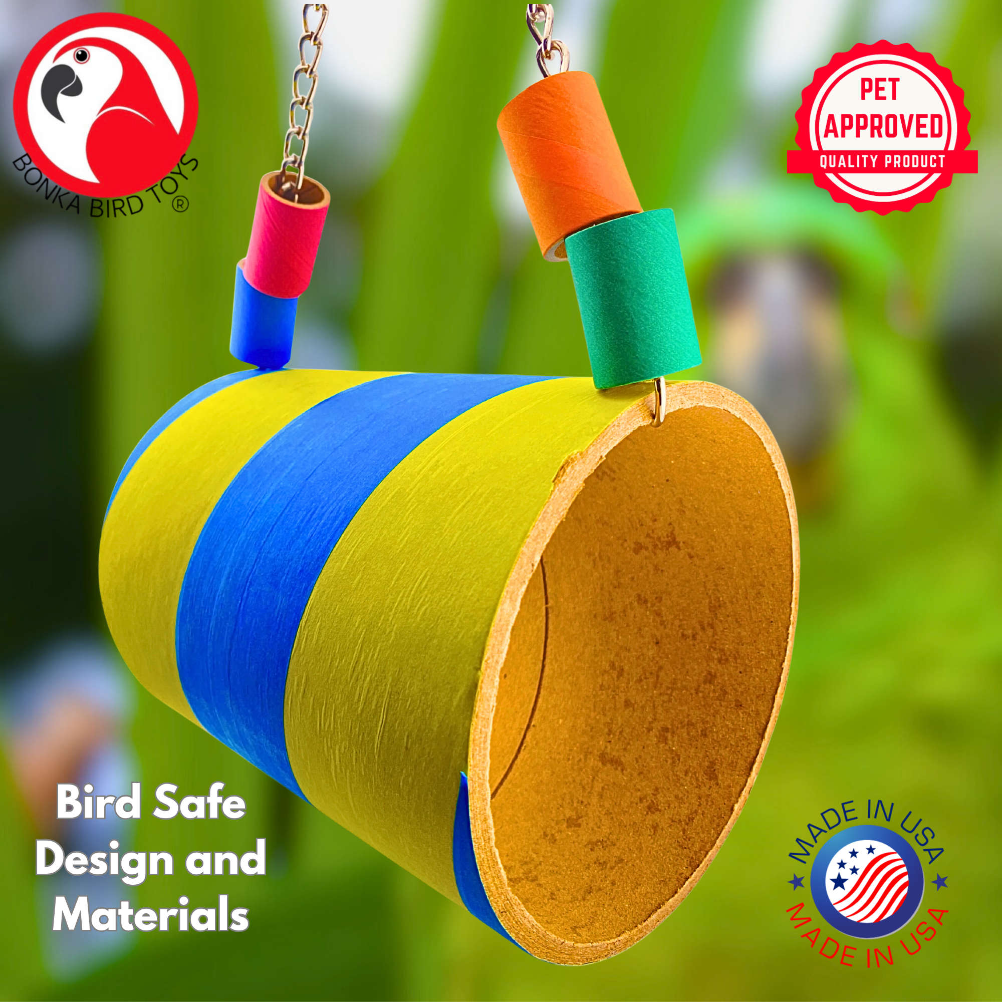 Bonka Bird Toys 1147 Big Bagel Hut Chew Hide Play Tunnel Fun Parrot Cage Toy Pet