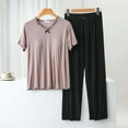 thumbnail image 2 of Women's Pajama Set 2 Matching Set Short Sleeve Top And Pants Set With Pockets, 2 of 6