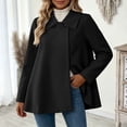 thumbnail image 3 of TGSLY Women's Wool Blend Swing Coat Soft Casual Collared Long Sleeve Jacket Loose Casual Solid Color Fall Winter Outerwear M, 3 of 10