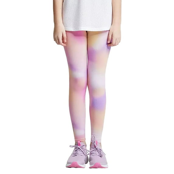 Gyratedream Leggings for Little Girl Contrast Color High Waisted Yoga Pants Quick-dry Soft Sweatpants 4-10Y
