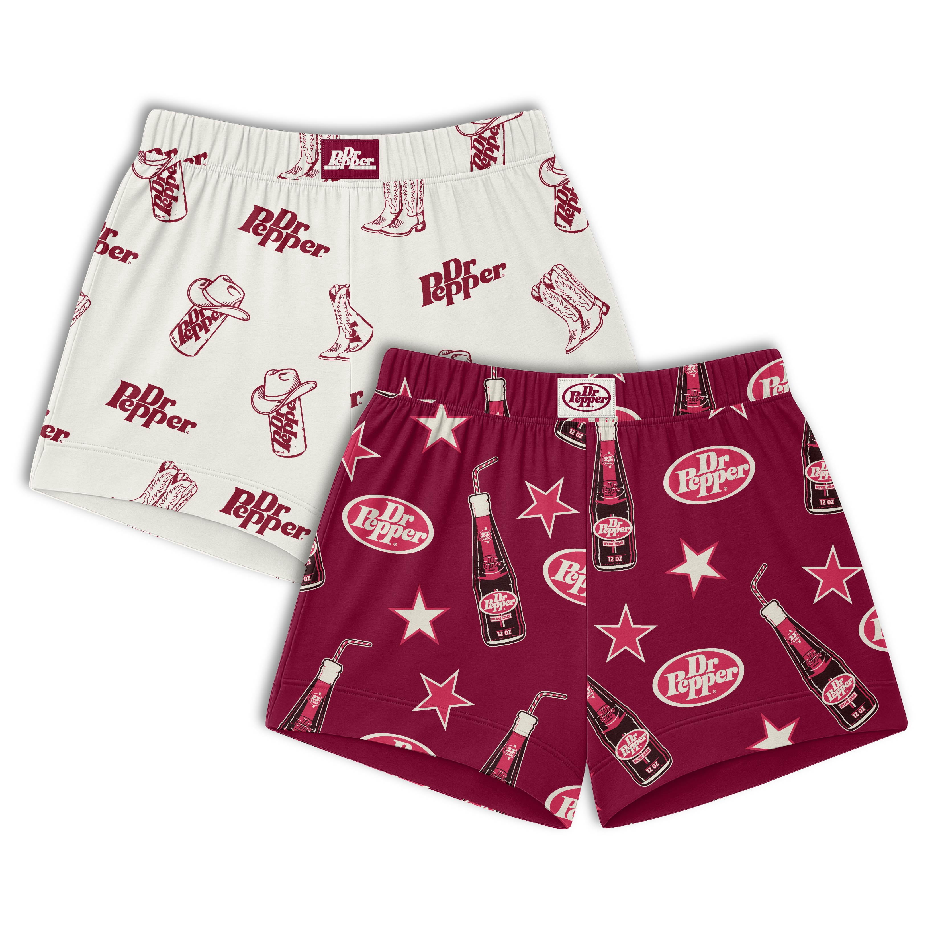 Dr Pepper Women's Sleep Shorts, 2 Pack, Sizes XS-3X