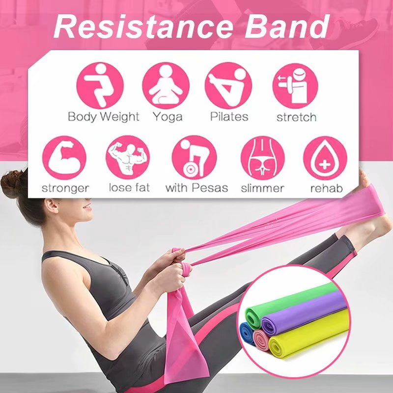 Resistance Elastic Training Rubber Band Stretch Exercise Fitness Yoga Pilates 