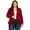 Burgundy, variant on Women's Casual Plus Size Blazer Long Sleeve Open Front Solid and Print