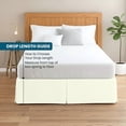 thumbnail image 3 of 550-TC Egyptian Cotton Dust Ruffle/Bed Skirt King Size 1-Pieces Split Corner Tailored Bed Skirt 18" Inch Drop Length Ivory Stripe, 3 of 5