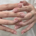 thumbnail image 3 of Set de uñas postizas Press On Wisewo French Almond con lunares, 24 piezas, 3 of 7