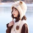 thumbnail image 6 of Enyan Girls Winter Knit Hats for Little Kid Fleece Lining Skiing Caps Cute Animal Character with Warm Ear Flap, 6 of 7