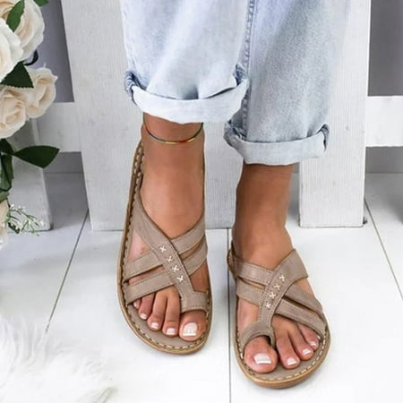 

Gifts for Women YOHOME Clearance Women Casual Fashion Solid Color Flip Flops Flat Comfortable Flip-Flop Sandals Light Gray