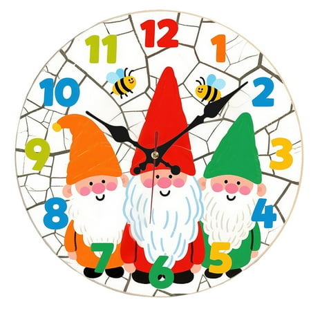 Unique Round Wooden Wall Clock - 25x25cm, Available in Various Beautiful Printed Designs for Home & Office Decor, Stylish Modern Art Piece