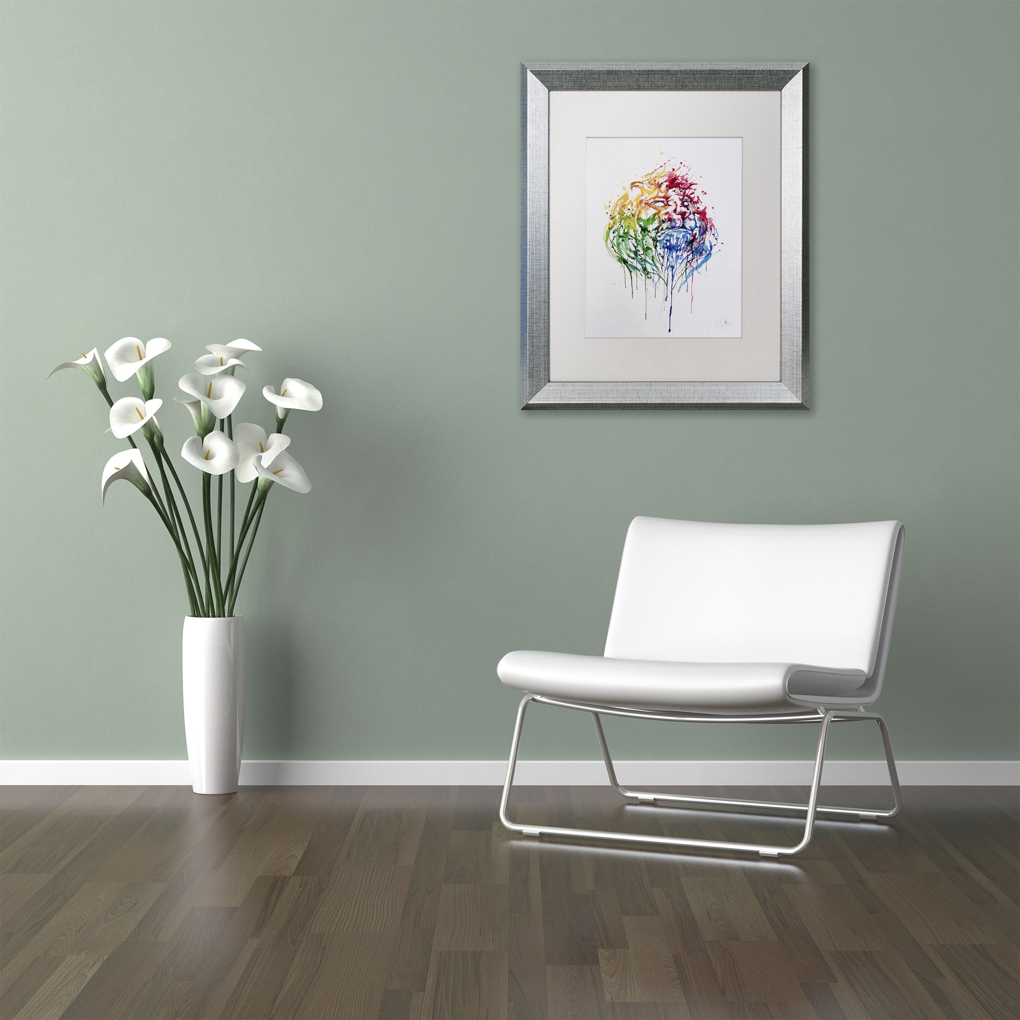 Trademark Fine Art 'A Portrait of Hong Kong' Canvas Art by Marc Allante, White Matte, Silver Frame