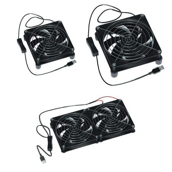 pitrice Office USB Powered Cooling Fan Living Room Bedroom TV Box Computer Router Strong Wind External Fan Accessories 12cm Type 2