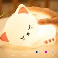 thumbnail image 2 of Silicone Night Light Children's Bedside Lamp - Sleepy Cat Remote Control Model, 2 of 7