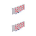 thumbnail image 4 of Bewildely Reloj despertador Digital de alta calidad, reloj con espejo LED, pantalla multifunción, luz LCD nocturna, escritorio, sistema de Type2 NO2, 4 of 6