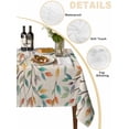 thumbnail image 5 of Teal Orange Eucalyptus Rectangle Tablecloth, Spring Botanical Leaves Waterproof & StainResistant Tablecloth, Washable Oil-proof Table Cover for Dining/Party/Wedding/Camping/Buffet 60x120 In, 5 of 9