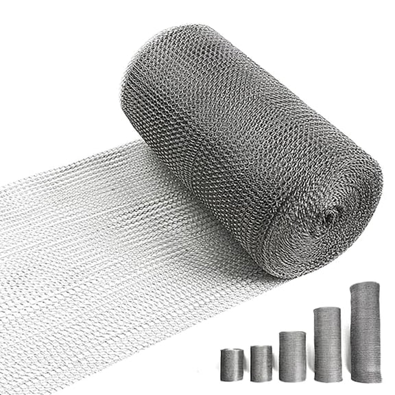 8" X 50 ft 304 Stainless Steel Mesh, Wire Mesh for Rodent, Hole Fill Fabric Gap Blocker, Double Layer Metal Mesh Roll, Flexible Stretchy for Garden House and DIY