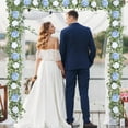 thumbnail image 5 of Lyacmy 6.07FT Artificial Eucalyptus Garland with Flowers, Blue Fake Rose Gypsophila Flower Garlands for Decoration, Greenery Garland Hanging Vines for Room Wedding Backdrop, 5 of 8