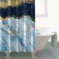 thumbnail image 4 of Marble Shower Curtain, Blue Marble Shower Curtain Set, Abstract Luxury Blue Golden Glitter Veins Texture Marble Shower Curtains for Bathroom, Waterproof Fabric with 12 Hooks, 72 x 72 inches, 4 of 4