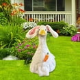 thumbnail image 6 of Easter Rabbit Porch Goose Set with Rabbit Ear Hat Bow Tie Tail Durable Outdoor Holiday Decoration for Cement Statues, 6 of 8