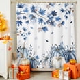 thumbnail image 4 of Shower Curtain 66"W x 72"L Thanksgiving Blue Maple Leaves Pumpkins Fabric Shower Curtains Set with Hooks Water Repellent Bathroom Curtains Machine Washable Bathroom Accessories, 4 of 6