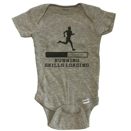 

Running Skills Loading Funny Runner Humor Baby Bodysuit - Grey