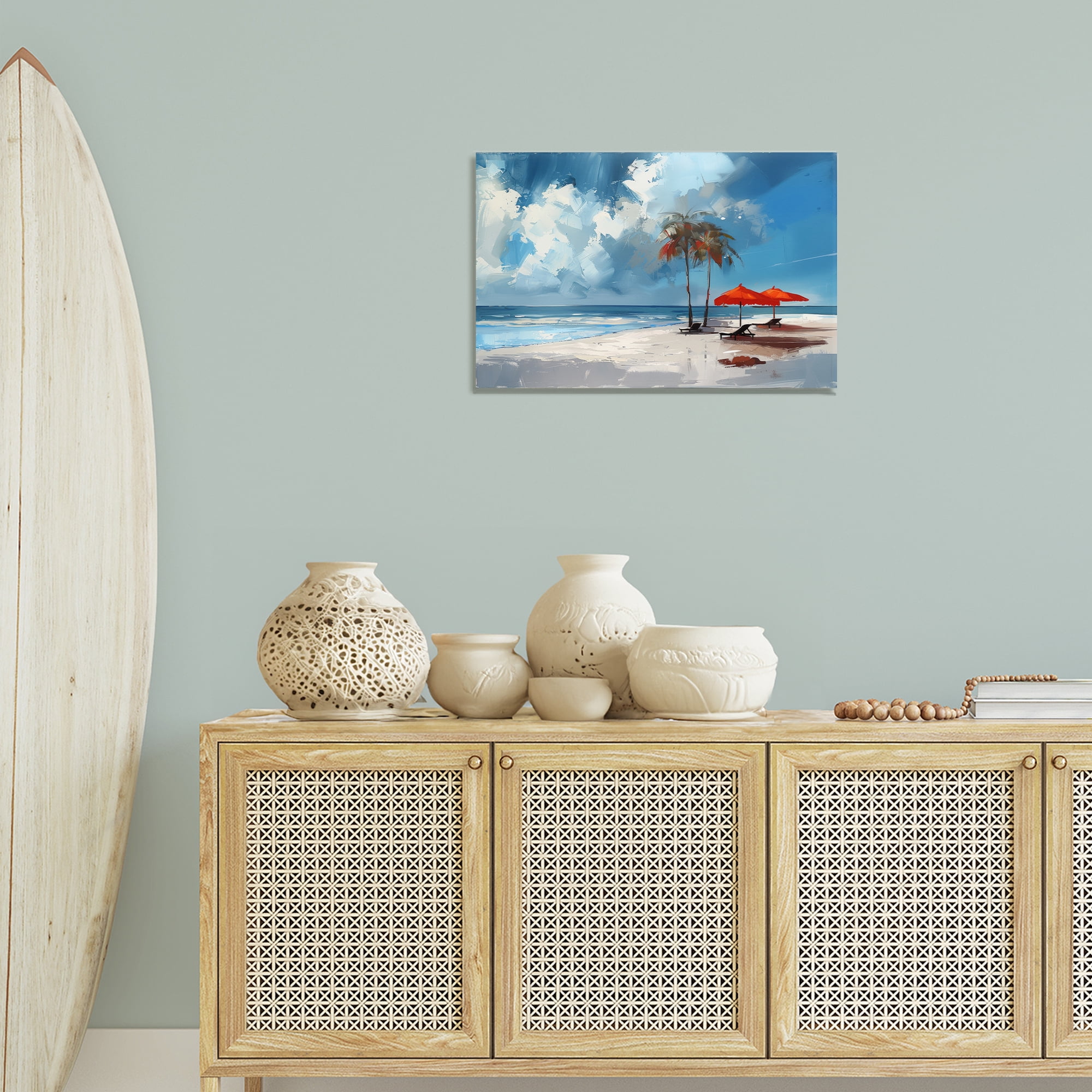 Stupell Industries Sunny Seaside Palette Nautical & Beach Painting Wrapped Canvas Art Print Wall Art, 24 x 16