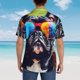thumbnail image 4 of Fotbe Rainbow Bulldog Sunglasses Camisa Hawaiana para Hombre Unisex – Camisa Casual de Verano con Botones de Manga Corta de Algodón y Lino,Medium, 4 of 7