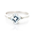 thumbnail image 3 of Galaxy Gold 14K White Gold 1.77 Carat Natural Diamonds and Aquamarine Ring - March Birthstone - Courage & Clarity - Sizes 5.5 to 11 - Fine Jewelry for Women, 3 of 4