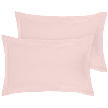 Royale Linens Pillow Shams 2 Pack Euro Size 26x26 Inch - Brushed 1800 Microfiber - Bed Pillow Shams Wrinkle & Fade Resistant Super Soft and Cozy - Envelope Closure - Oxford Pillowcase (Euro, Pink)