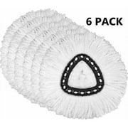 6 Pack Mop Replacement Heads Compatible with Spin Mop, Microfiber Spin Mop Refills, Easy Cleaning Mop Head Replacement