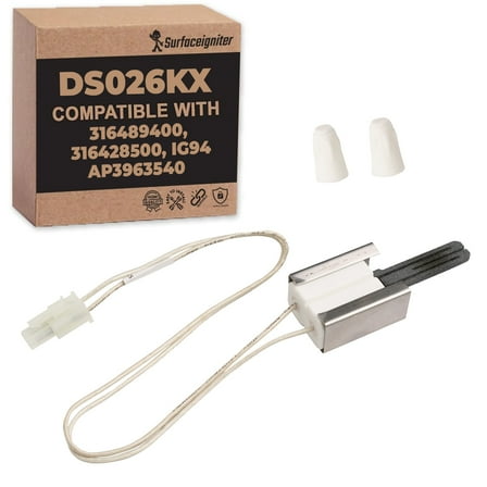 Surface Igniter DS026KX 3.2 to 3.6 Range Oven Igniter Replacement for 3164849400, Premium Oven Igniter for Gas Stove