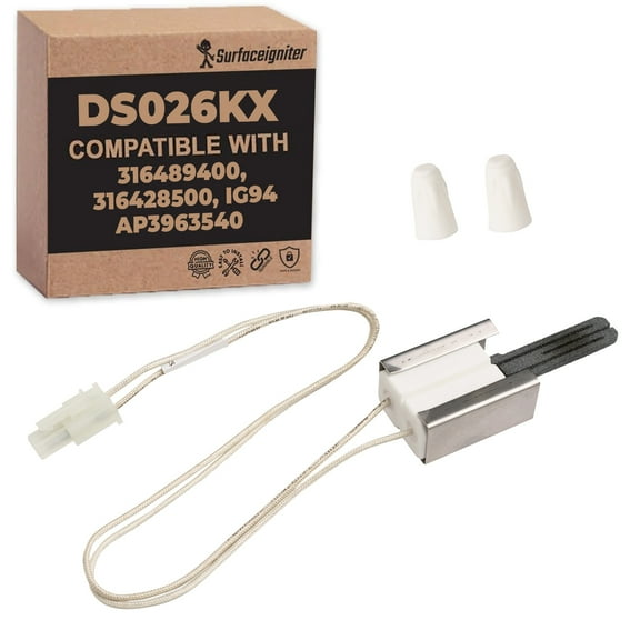 Surface Igniter DS026KX 3.2 to 3.6 Range Oven Igniter Replacement for 3164849400, Premium Oven Igniter for Gas Stove