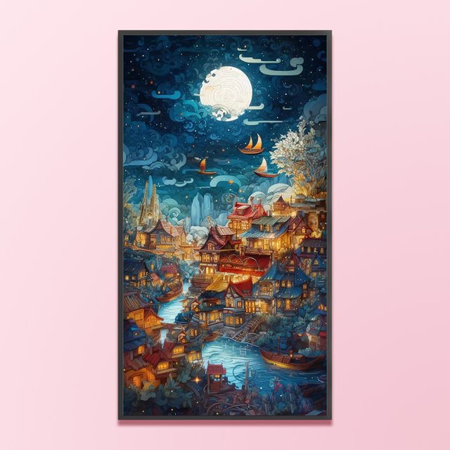 Cuadros Decorativos Bordado completo Hilo de algodón ecológico 11CT Impreso Palazzo Cross Stitch (ACC-1043) Wdftyju embutido en tela