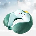 thumbnail image 2 of Almohada de viaje, almohada para el cuello, portátil, práctica, para hombres y mujeres, almohada en forma de U, soporte para el cuello para mochilero, Verde, 2 of 8
