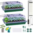 thumbnail image 1 of Kit de bandejas para semilleros MQHUAYU de 80 celdas con luz de cultivo, 1 of 8