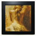 thumbnail image 1 of Blonde Dos Bébé Fille Jolie Fille Cadre Carré Noir Image Murale Table, 1 of 3