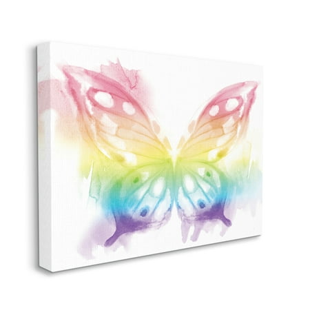 Stupell Industries Queen Butterfly Wings Kid's Rainbow Ombre Pattern, 30 x 40, Design by Daphne Polselli