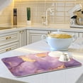 thumbnail image 6 of Purple and Gold Marble Dish Drying Mat Microfiber Kitchen Pad Large Counter Absorbent Dish Mats Drainer Rack 16"x18", 6 of 7