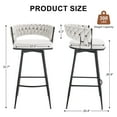 thumbnail image 2 of MYFUNT Bar Stools Set of 2, 26" Counter Height Stools, 180° Swivel Woven Back Barstools with Metal Footrest, Modern Bar Stools for Kitchen Island, Cafe, Pub, Beige, 2 of 7