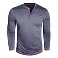 thumbnail image 4 of Letdown Men's Henley_Shirts Long Sleeve Four Button T-Shirt Casual Stylish Cotton Pullover Shirt Fall Winter Classic Inner Tops (Dark Blue,XXXL), 4 of 6