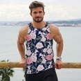 thumbnail image 6 of Gukieu Rose Flowers Print Men's Quick Dry Fitness Vest, Round Neck Sleeveless Fitness Bodybuilding Top-4X-Large, 6 of 7