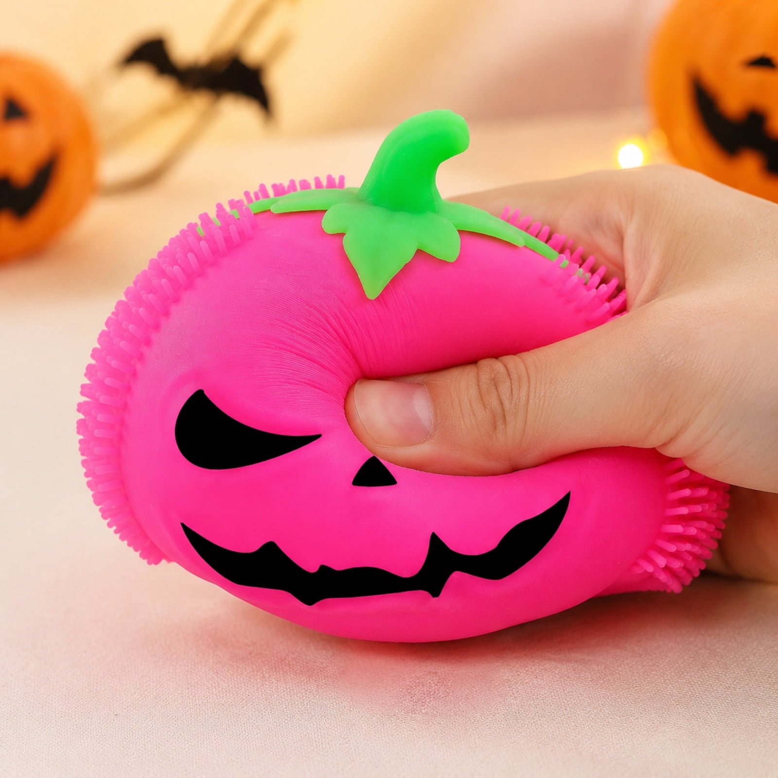 Cute Pumpkin Shaped Slow Rising Fidget Toys Spooky Halloween Decor Stress Relief Fidget Toy Portable Travel Decompression Toy Green